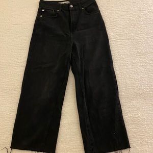 Topshop Wide Leg Black Jeans - Size US 26